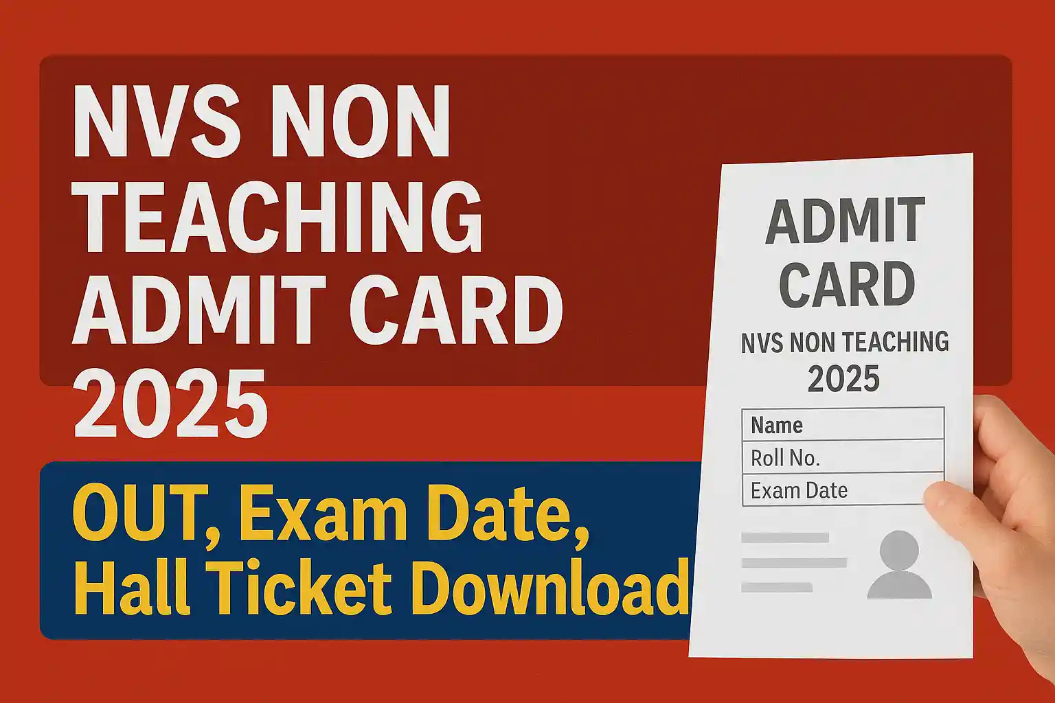 NVS Non Teaching Admit Card